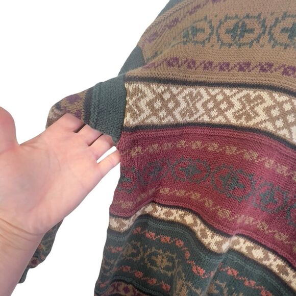 Vintage 1990s American Eagle Knit Crewneck Sweater / Striped / All Over Pattern - Picture 7 of 16